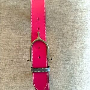 LILO Espana pink leather belt 34” long